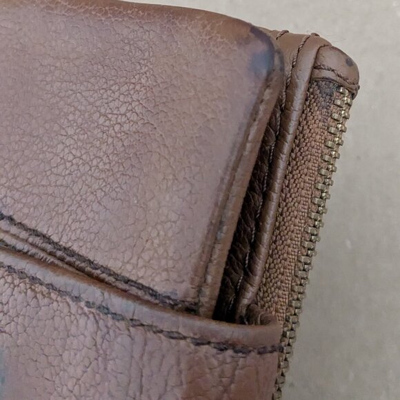 Fossil Brown Leather Wallet Long Live Vintage . - Picture 13 of 14